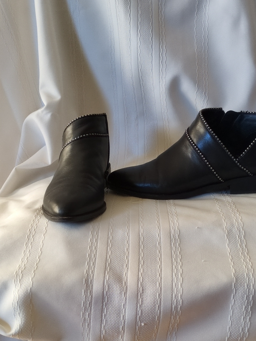 Lucky Brand Black Leather Studded Ankle Shoes/Boots Size 7